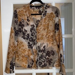 Ruffle Button Down Blouse